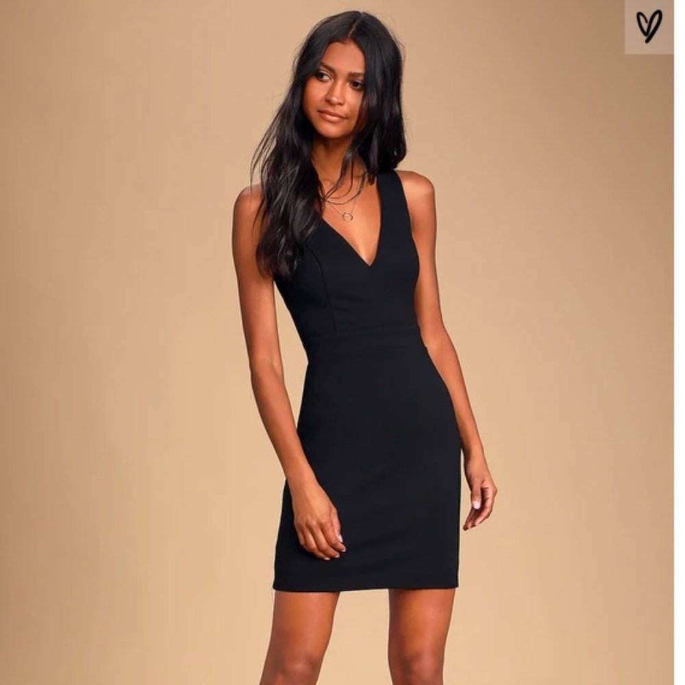 New with Tags Lulus Black Bodycon Mini Dress Size